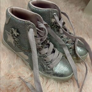 Skechers Kids Silver Glitter Sneakers